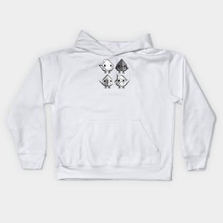 Origami birds doodle Kids Hoodie